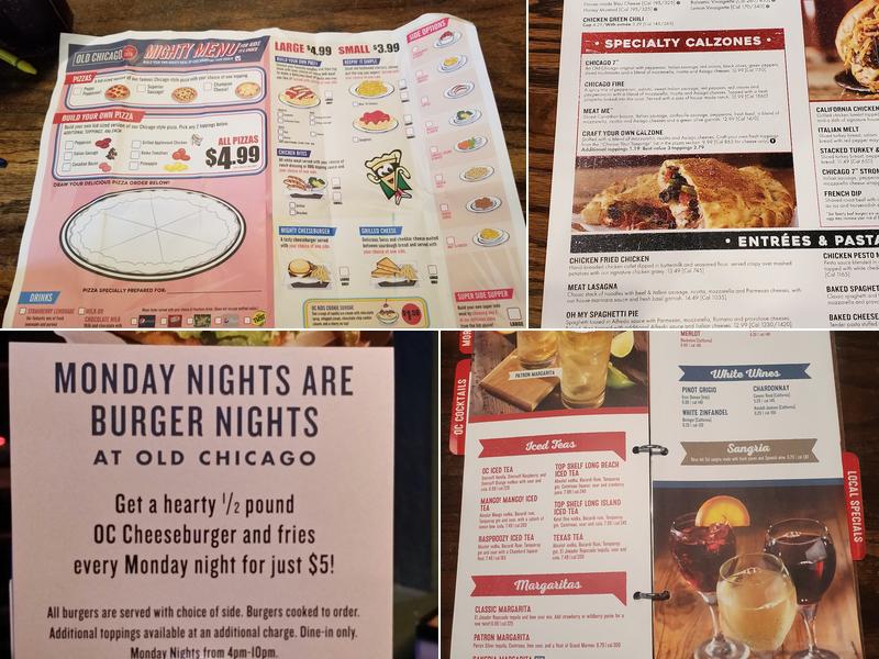 Old Chicago Menu