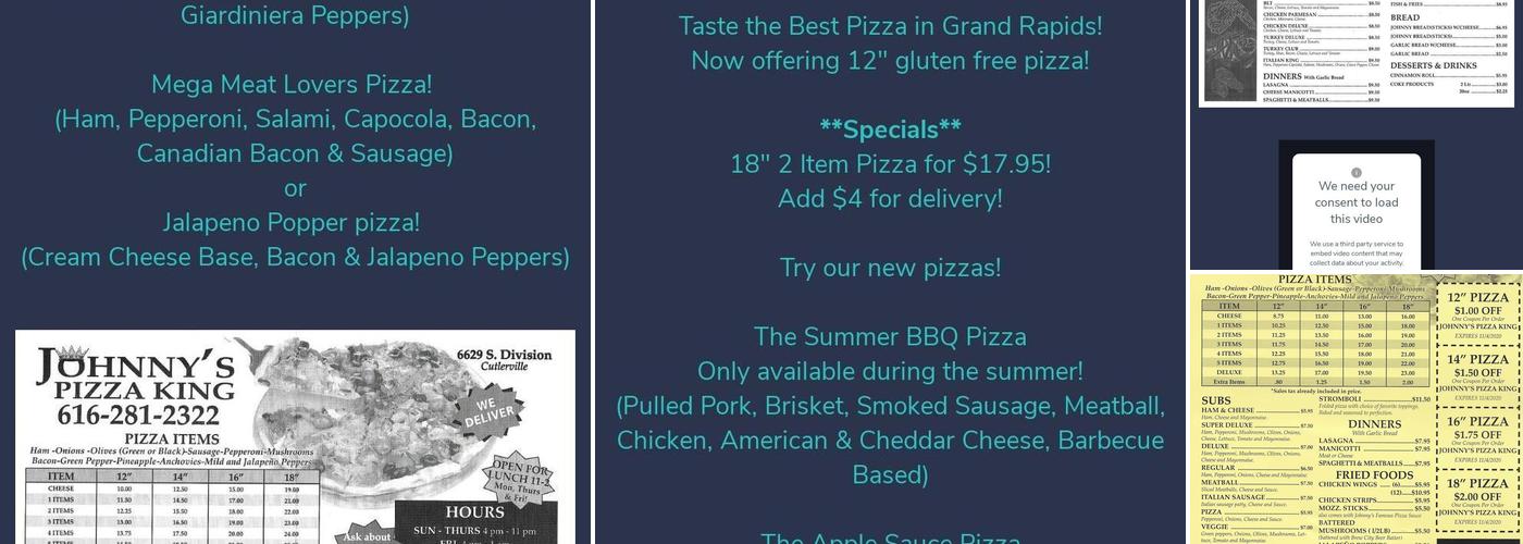 Johnny's Pizza King Menu