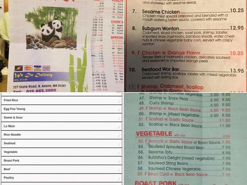 Oriental Buffet Menu