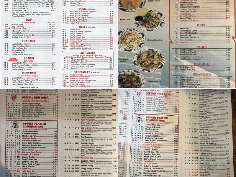 China King Menu