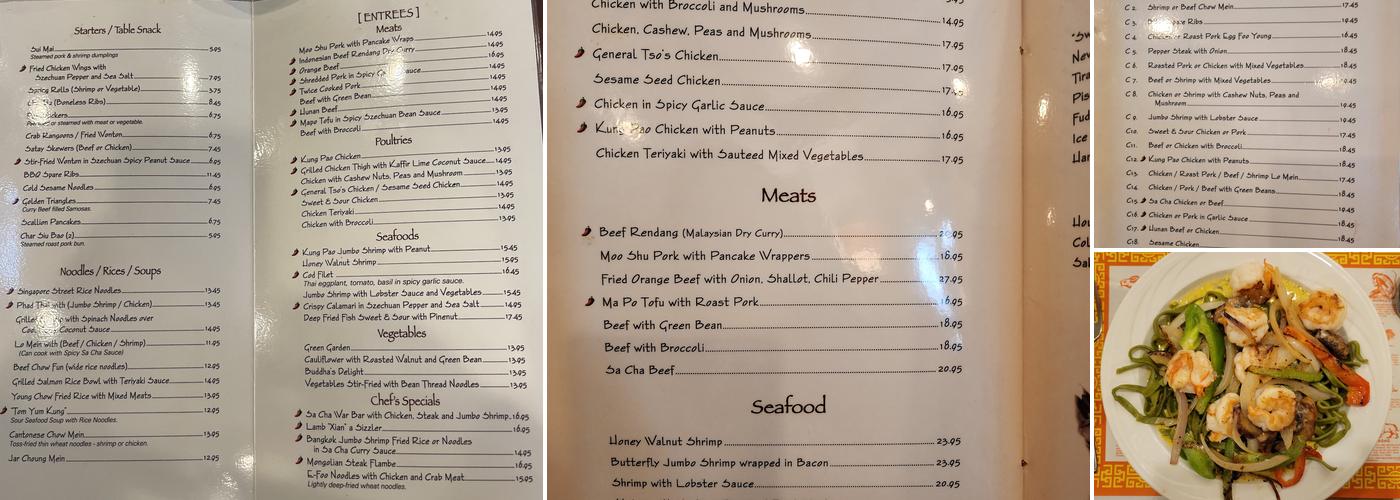 Plum Blossom Menu