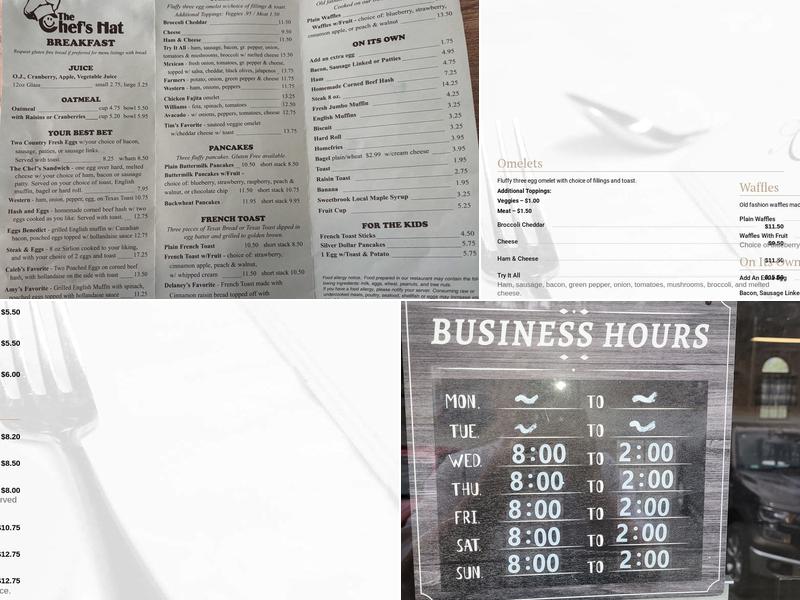 Chef's Hat Menu