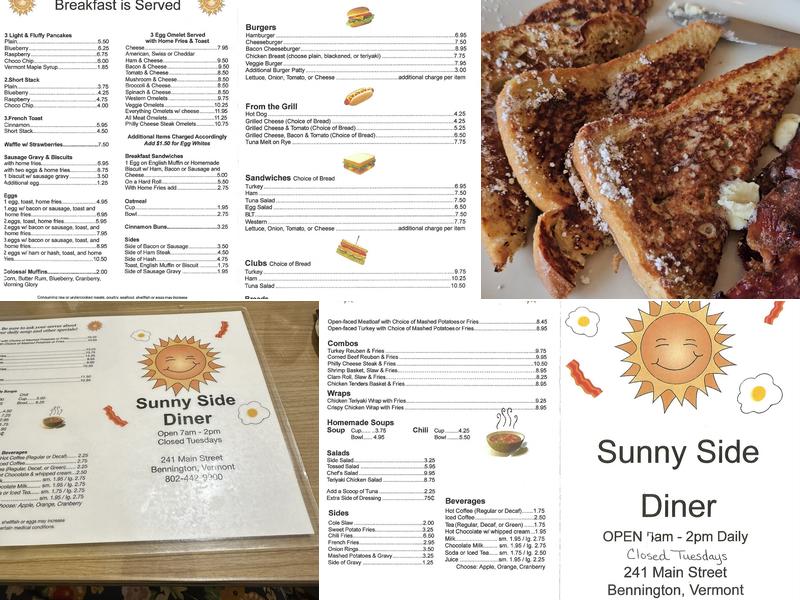 Sunny Side Diner Menu
