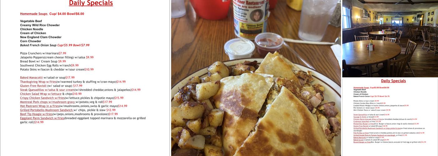 Fall's Diner Menu