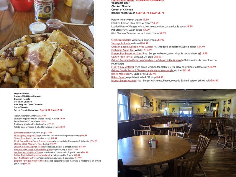Fall's Diner Menu