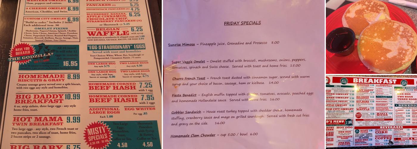 Misty Moonlight Diner Menu