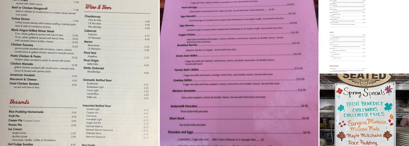 Bob's Diner Menu