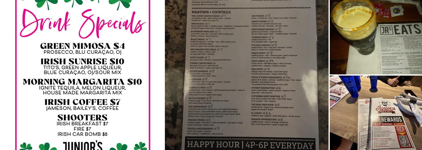 Juniors Bar and Grill Menu