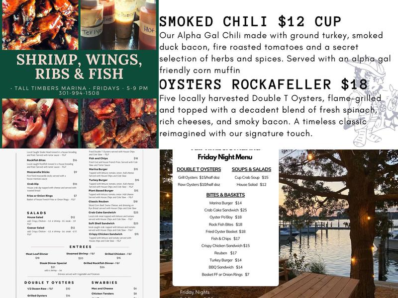Tall Timbers Marina Menu