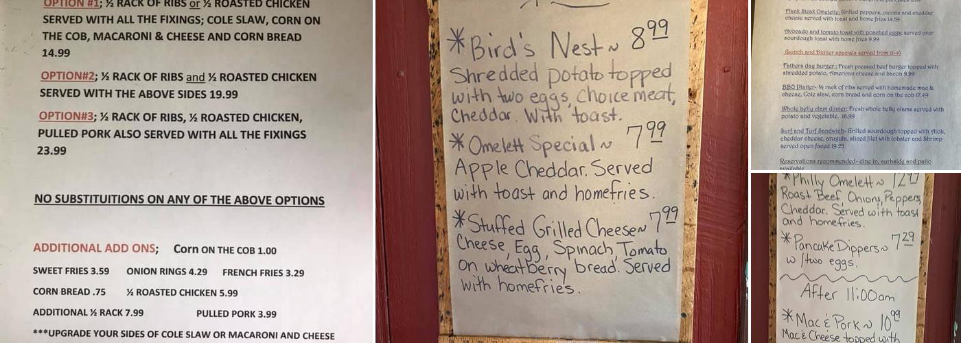 Jensen's Menu