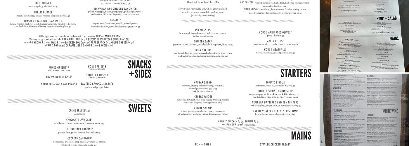 PUBLIC eat+drink Menu