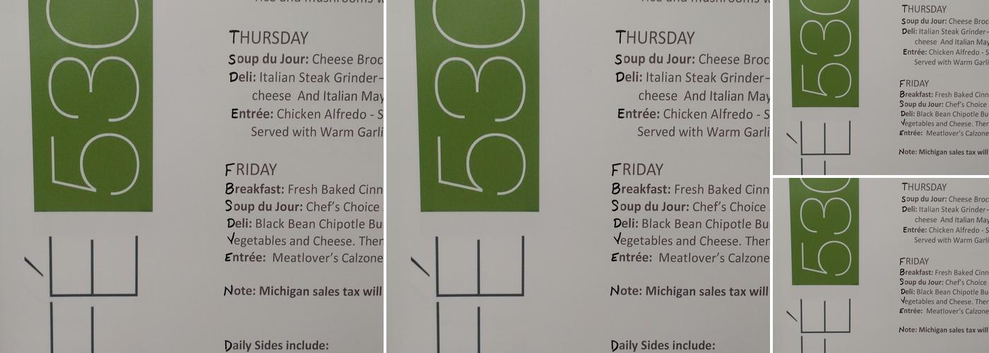 Cafe 5300 Menu