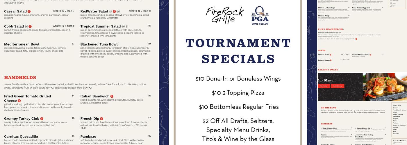 FireRock Grille Menu