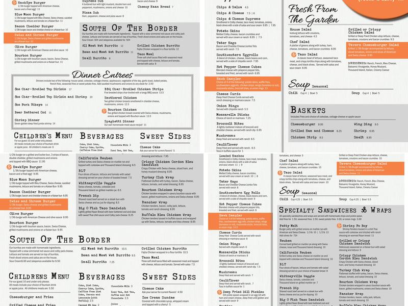 Nighthawk Food & Spirits Menu