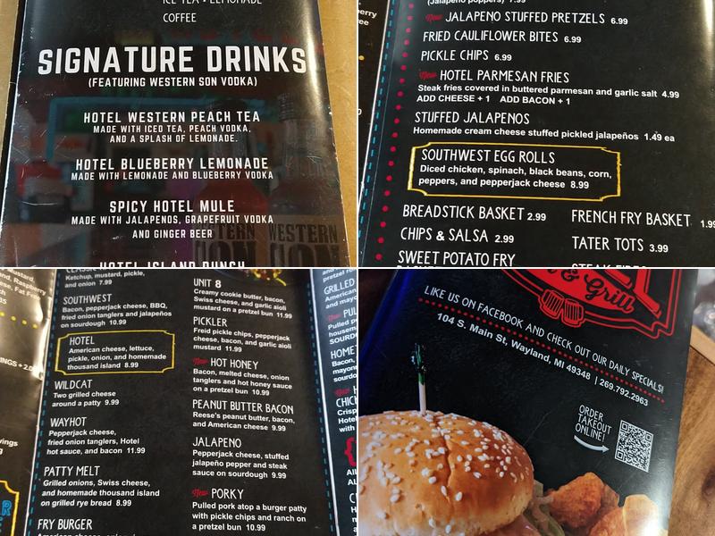 Wayland Hotel & Bar Menu