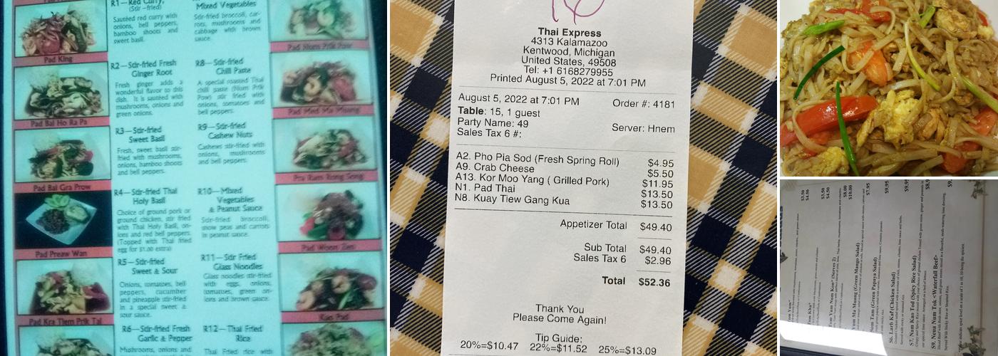 Thai Express Menu