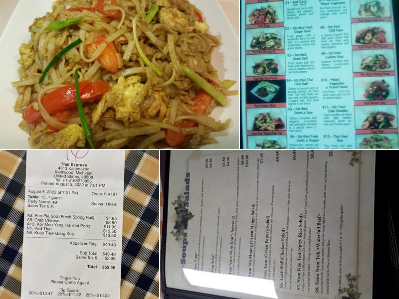 Thai Express Menu