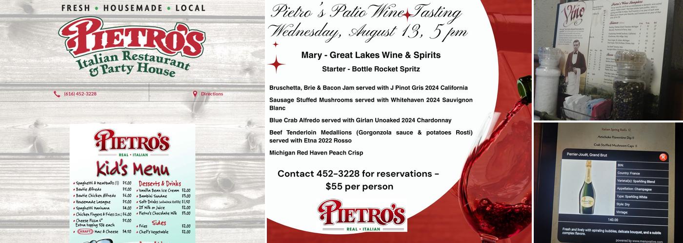 Pietro's Italian Restaurant Menu
