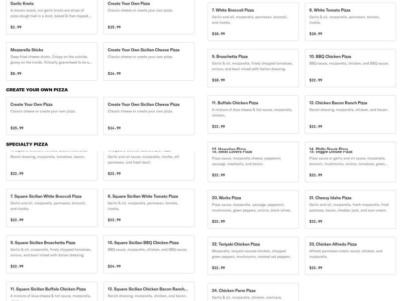 Ipek's La Bella Pizza Menu