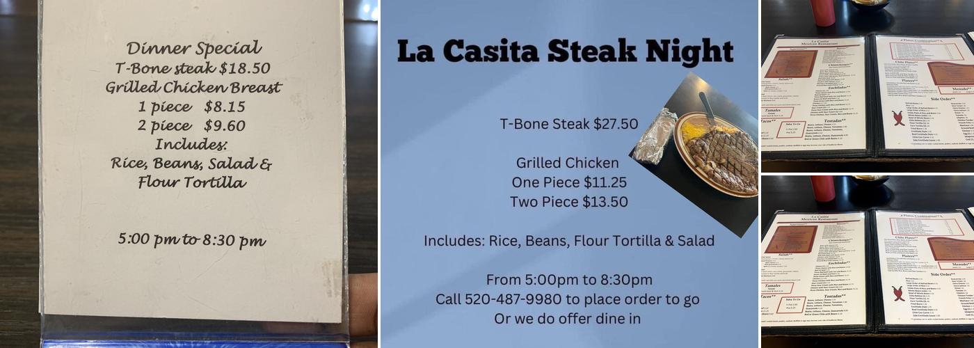 La Casita Menu