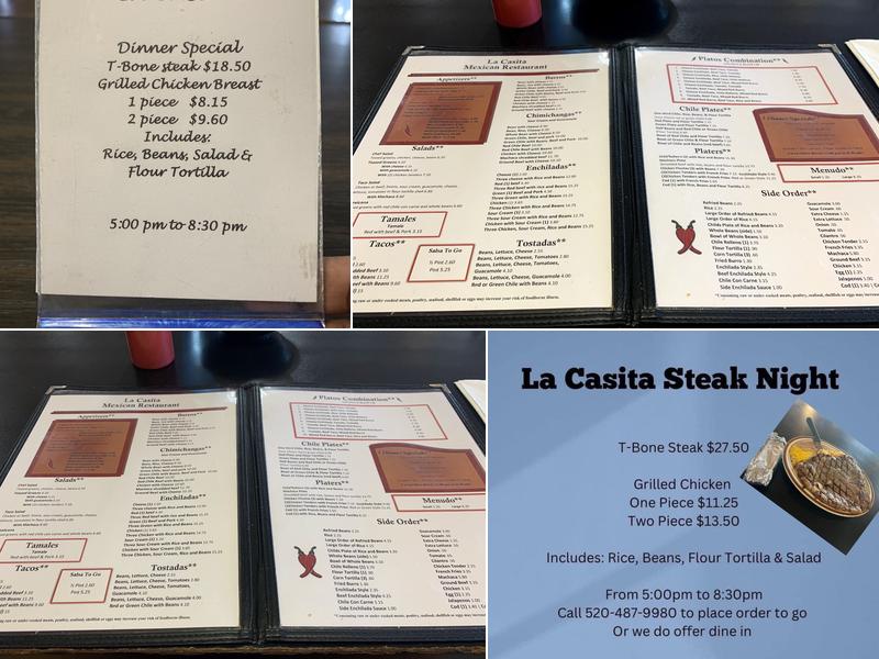 La Casita Menu