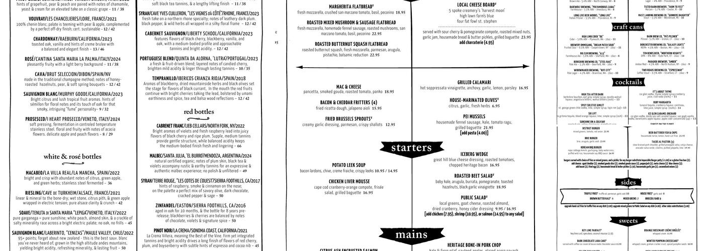 District Kitchen & Bar Menu