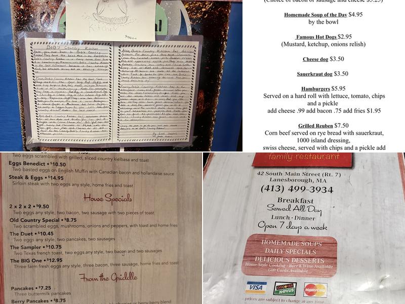 Bob's Country Kitchen Menu