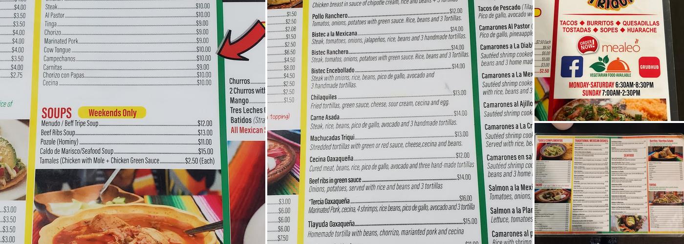 Oaxaquena Triqui Menu