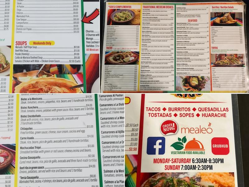 Oaxaquena Triqui Menu