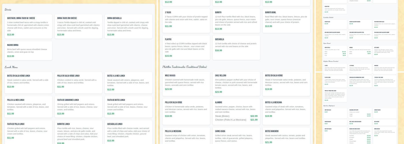 Viva Cinco De Mayo Menu