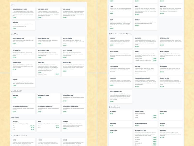 Viva Cinco De Mayo Menu