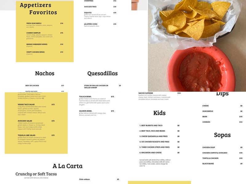 El Charro Menu