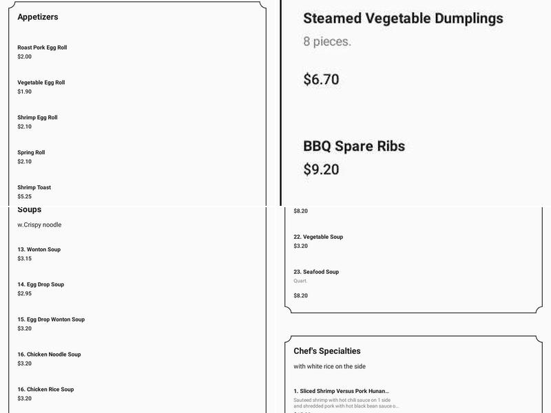 Lam's Chinese Kitchen Menu