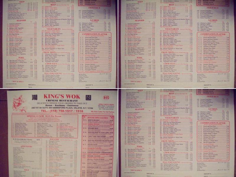 Kings Wok Menu