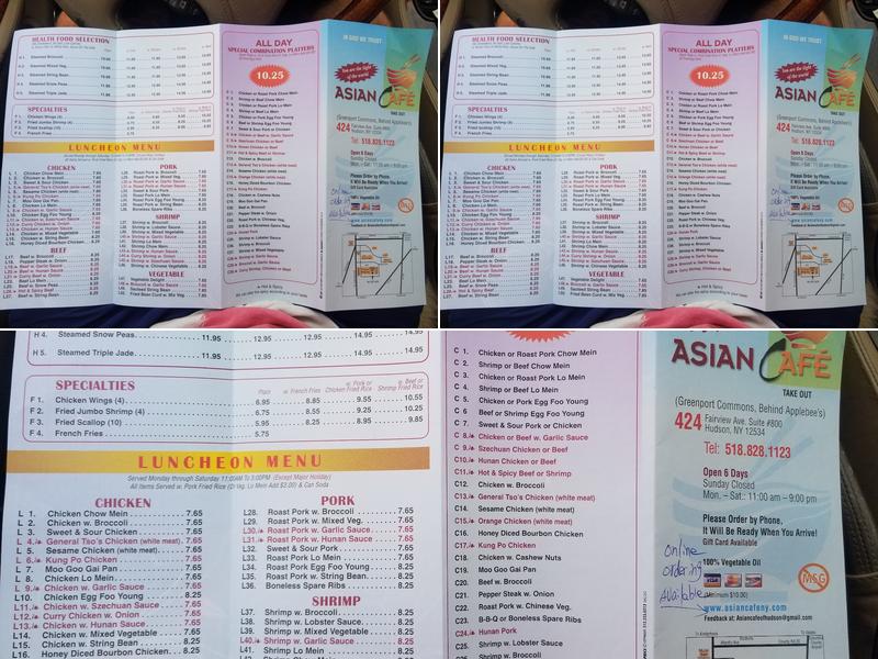 Asian Cafe Menu