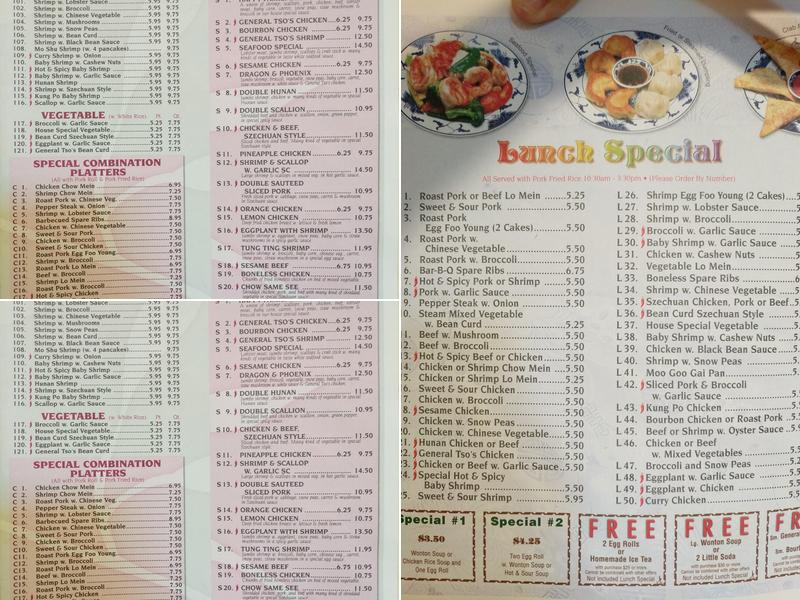 Sun Fai Chinese restaurant Menu