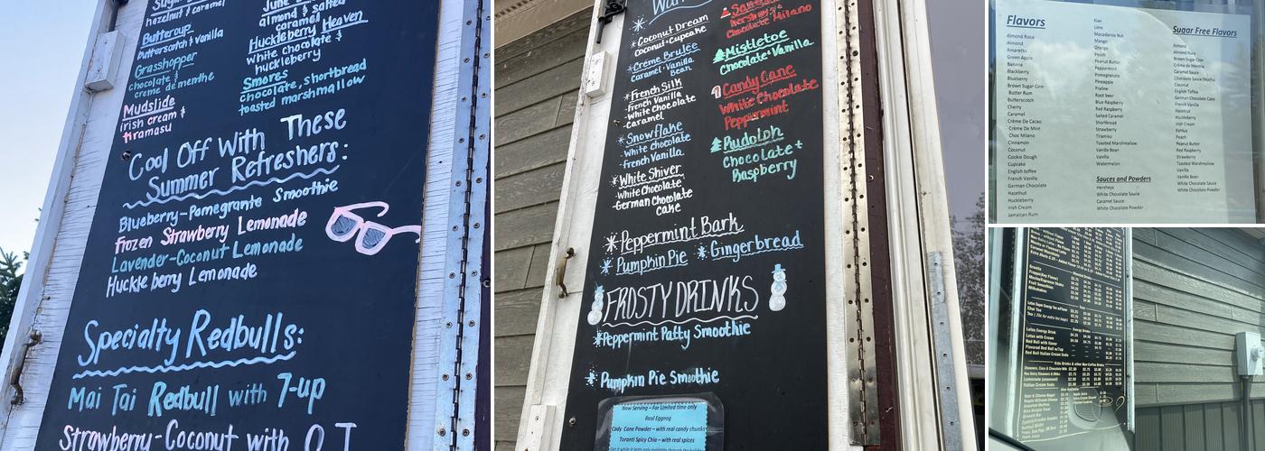 Shaky Grounds Espresso Menu