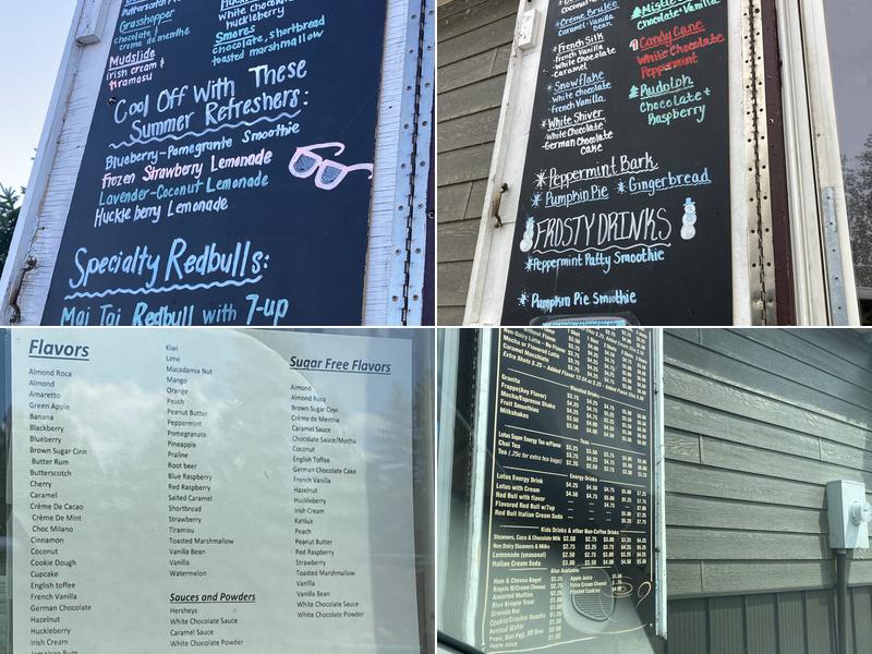 Shaky Grounds Espresso Menu