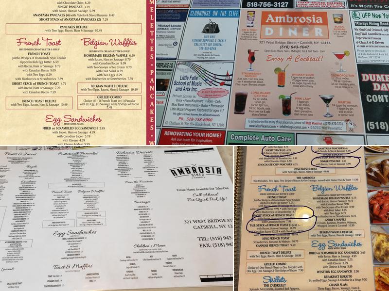 Ambrosia Diner Menu