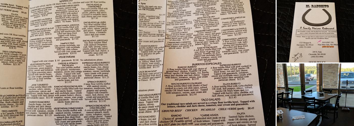 El Ranchito Menu