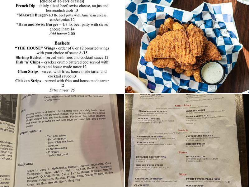 Maxwell House Restaurant Menu