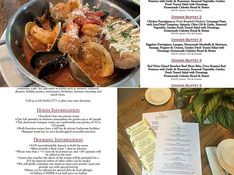 Zucchini's Menu