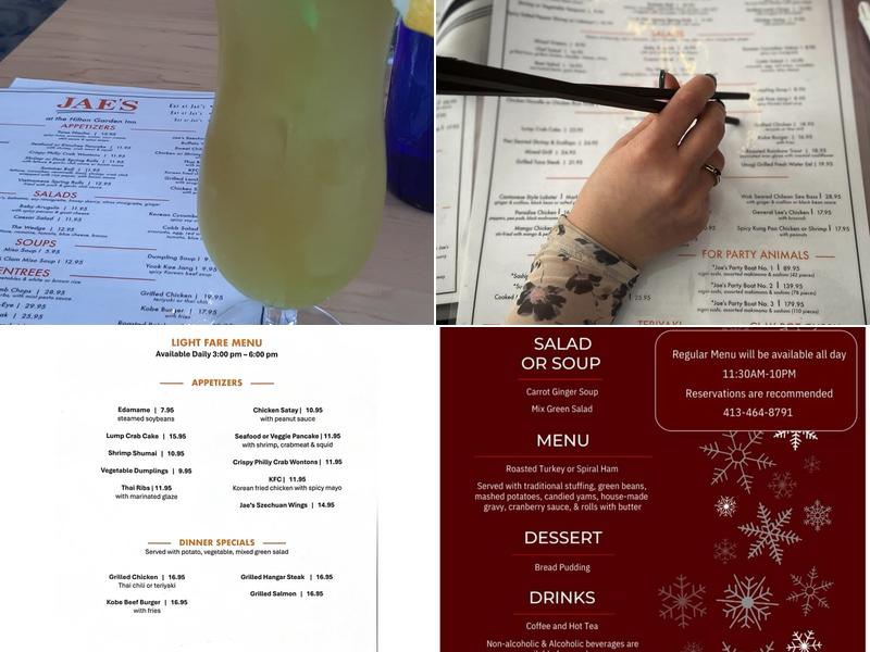 Jae's at the Hilton Garden Inn Menu