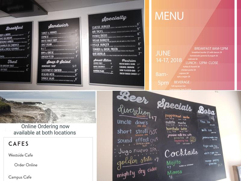 Iveta Campus UCSC Menu