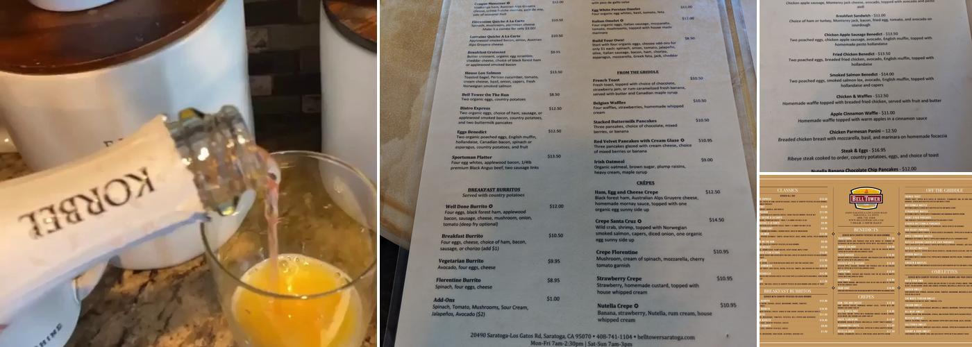 Bell Tower Cafe Menu