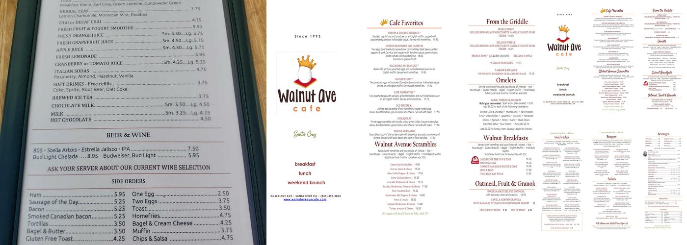 The Walnut Avenue Cafe Menu
