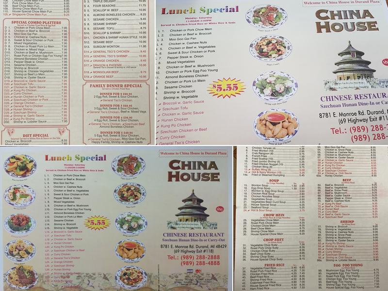 China House Menu