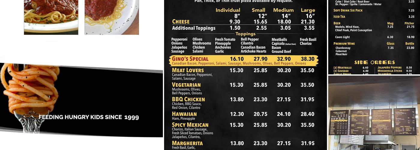Gino's Pizza Buellton Menu