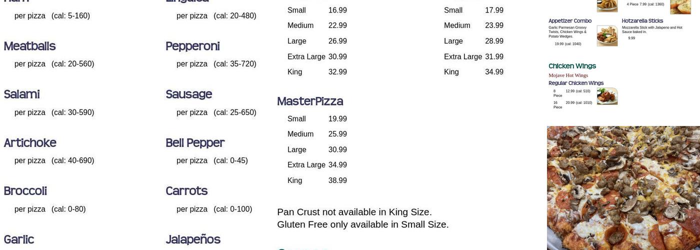 Straw Hat Pizza Menu