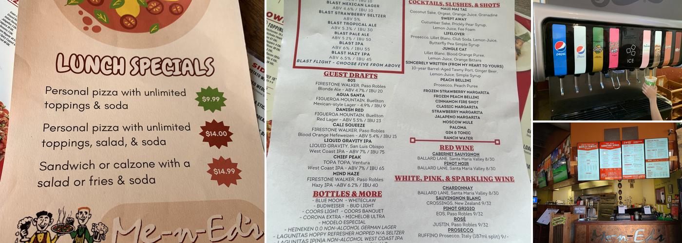 Me-n-Ed's Pizzeria Menu
